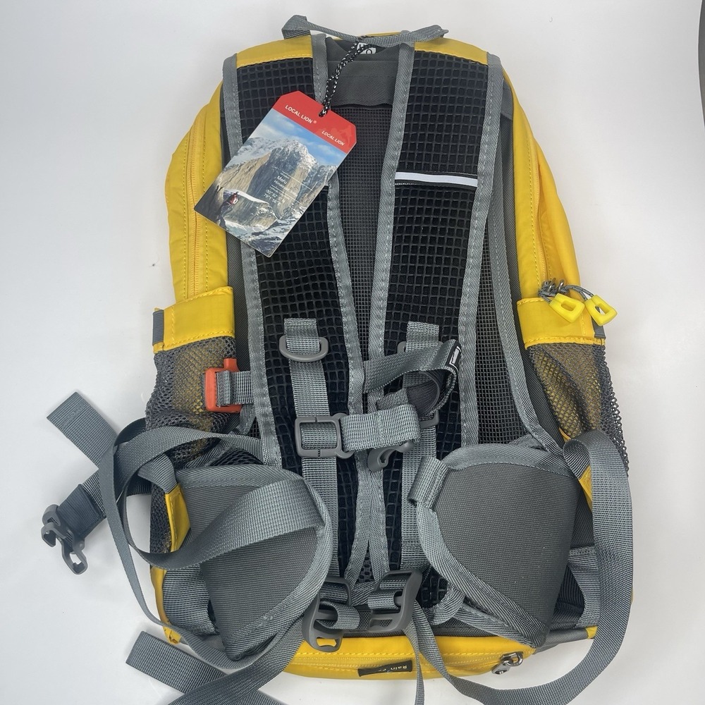 LOCAL LION Outdoor Hiking Running Double Shoulder Backpack Bag Yellow/grey (G25) - Picture 6 of 16